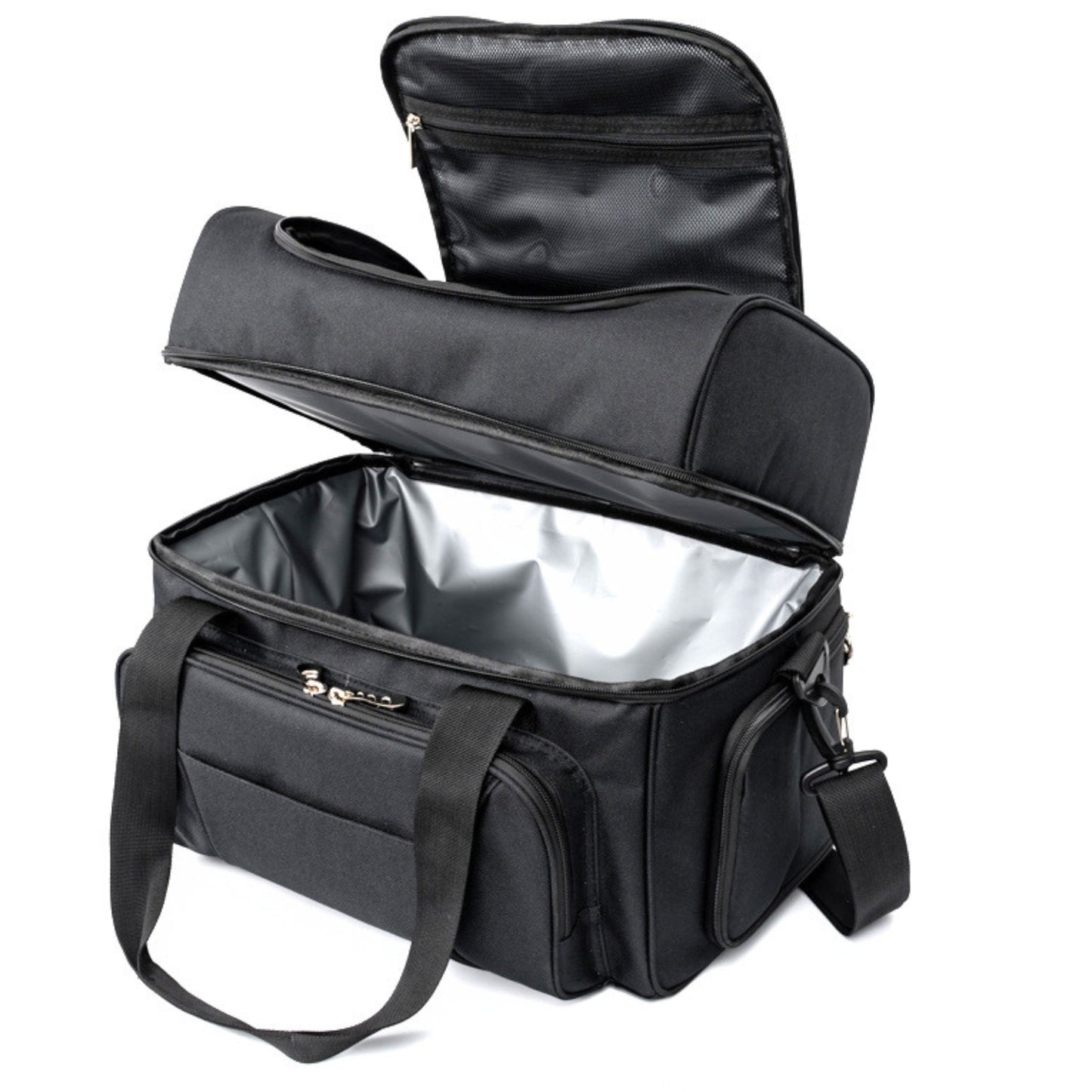 BUILT All Day Water-Resistant Insulated Fabric Lunch Bag with Zip Closure  and Removable Shoulder Strap Black 5227344