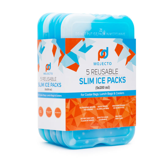 Large Slim Ice Pack for Lunch Bag - 5 Pack to Keep Your Food Cold.