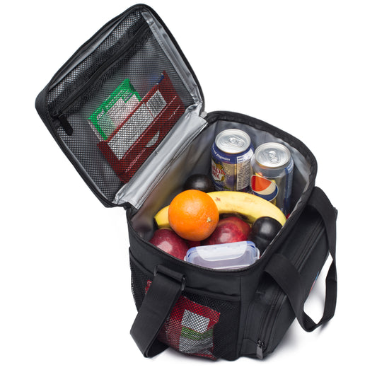 Cooler Lunch Bag (10 x9.5 x7 Inc) with 600D Strong Polyester Fabric.