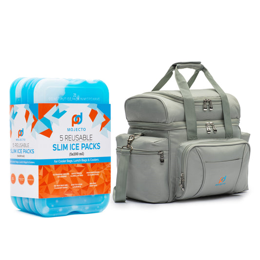 Extra Large Cooler Bag (14x13x9.5 in) With Five Ice Packs